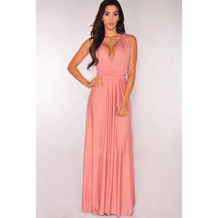 Sexy V Neck Maxi Dress With Straps For Summer Party