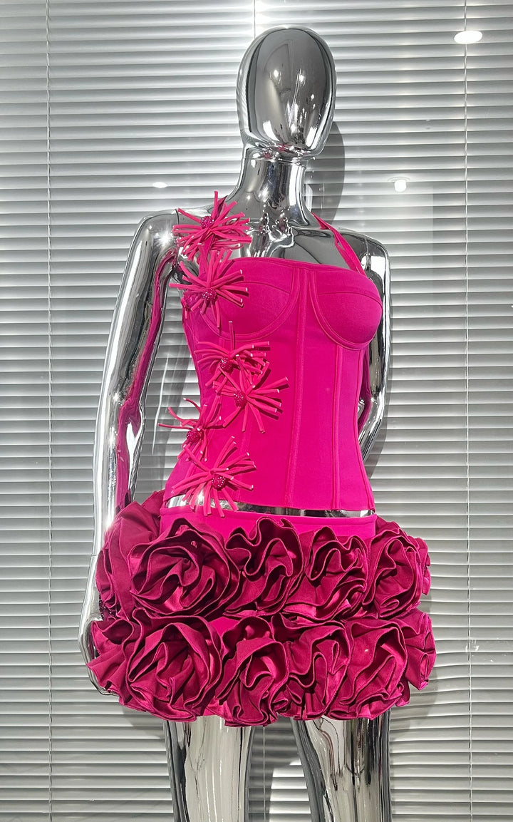 Black Red Strapless Laced Bodycon Cocktail Mini