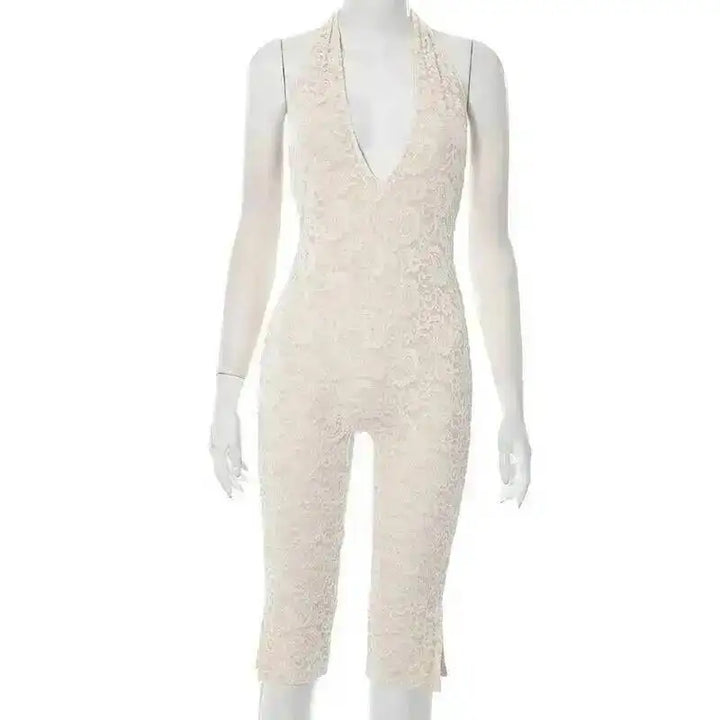 Avrilyaan Women S V Neck Lace Jumpsuit Exclusive