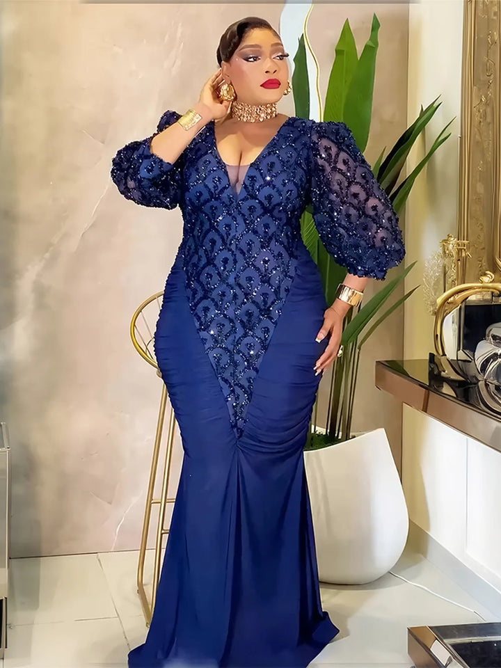 Dashiki Sequins Bodycon Party Dress Evening Wear