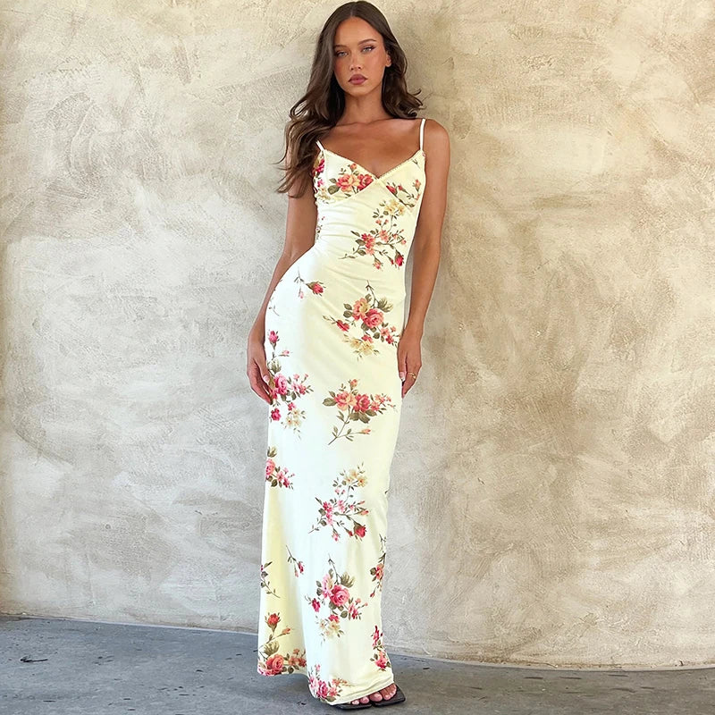 Excl Y2k Knitted Maxi Dress Polished Evening Silk
