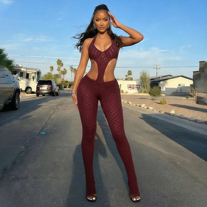 Signature Lace Jumpsuit With Exclusive Back Design