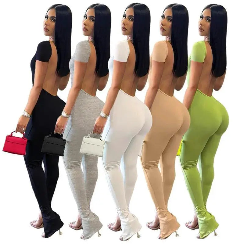Sultry Backless Bodycon Jumpsuit Chic Rompers for Women