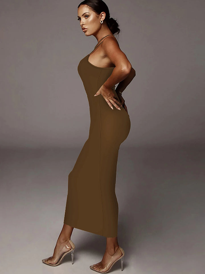 Stunning Leopard Print Bodycon Midi Dress For