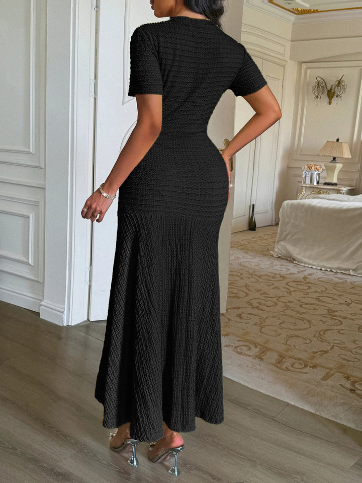 Shuangfuxiang Gold Button A Line Dress