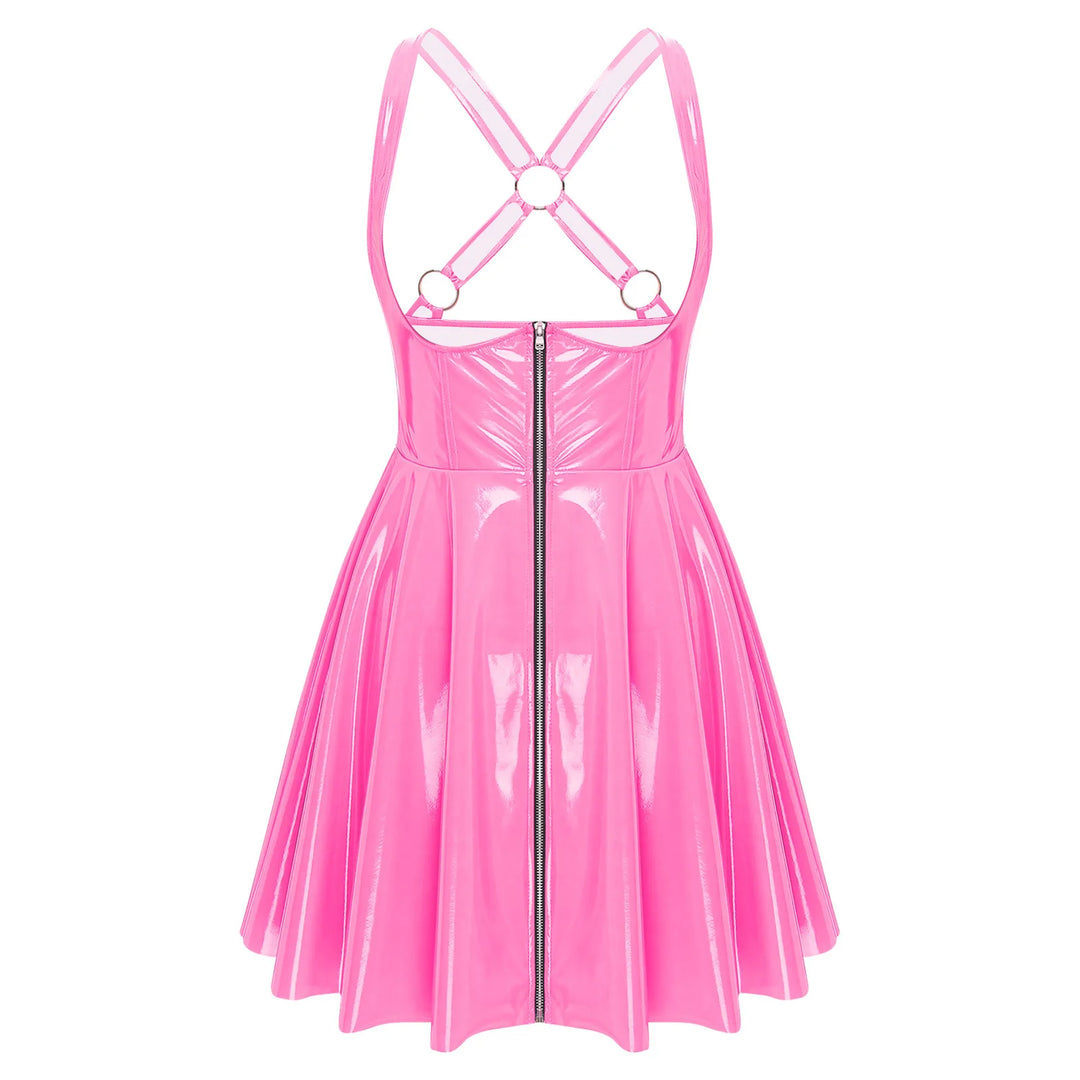 Gothic Punk Wet Look Latex Dress Bodycon Clubwear
