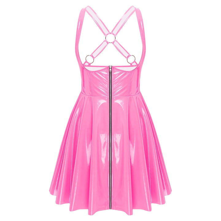 Gothic Punk Wet Look Latex Dress Bodycon Clubwear
