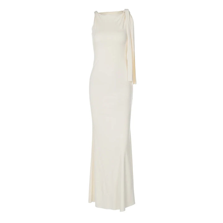 Hugcitar Patchwork Knit Maxi Dress Y2k Slim Fit