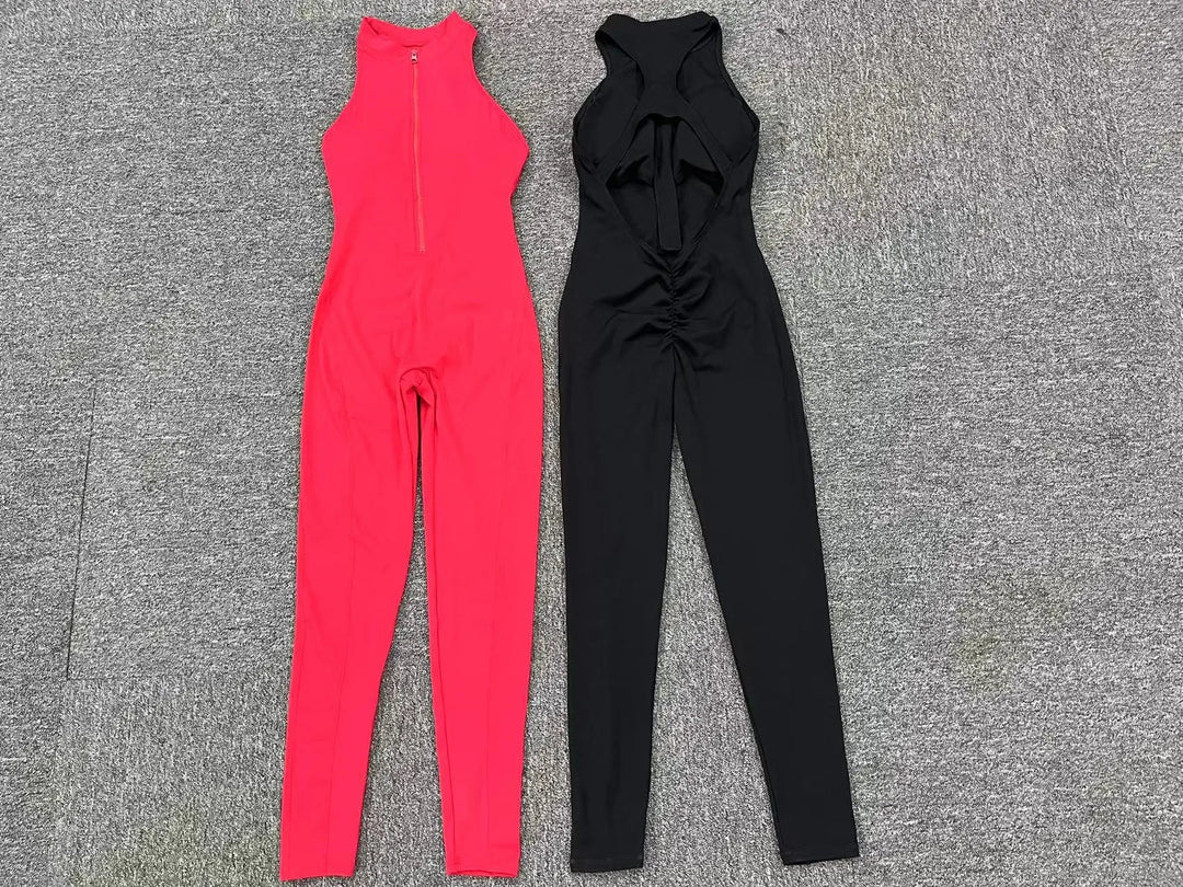 Stylish Sleeveless Hollow Jumpsuit For Gym And