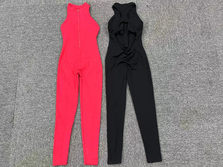 Stylish Sleeveless Hollow Jumpsuit For Gym And