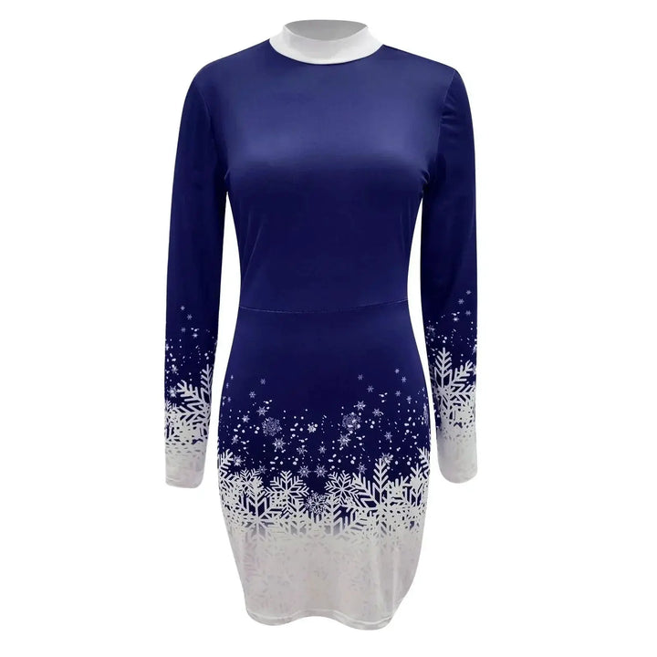 Chic Snowflake Bodycon Dress For Christmas Celebrations