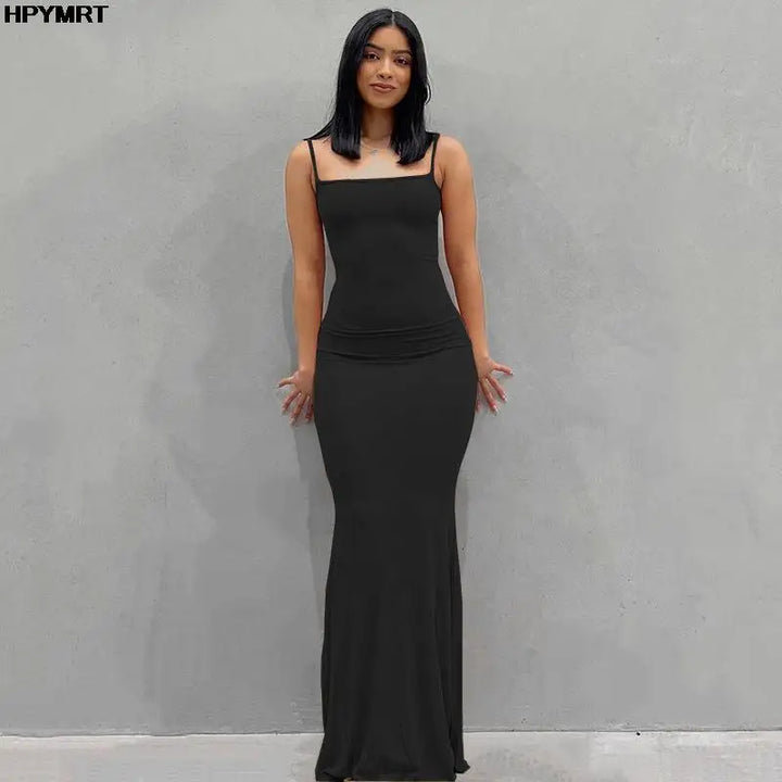 Satin Slip Backless Maxi Dress Bodycon Party Wear