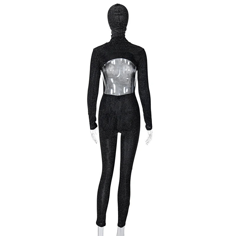 Exquisite Black Slim Knit Jumpsuit For Fall