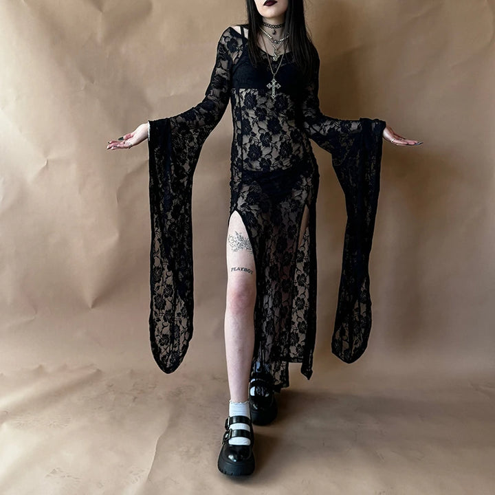 Gothic Sheer Lace Maxi Dress Exclusive Limited