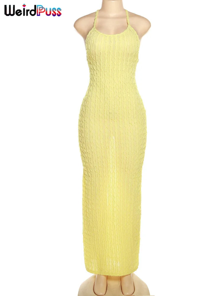 Elegant Backless Halter Dress For Women