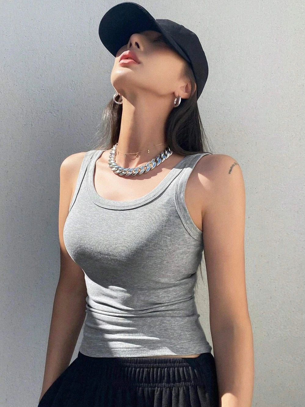 Women Modern Cotton Knit Tank Top Summer Stretch