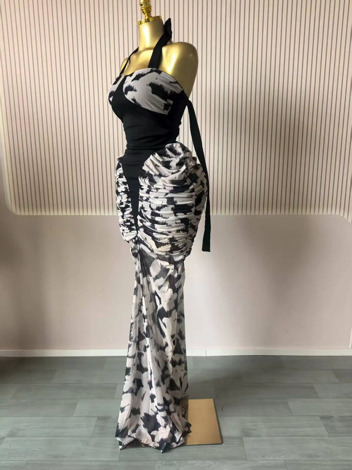 Women Signature Printed Long Dress Polyester