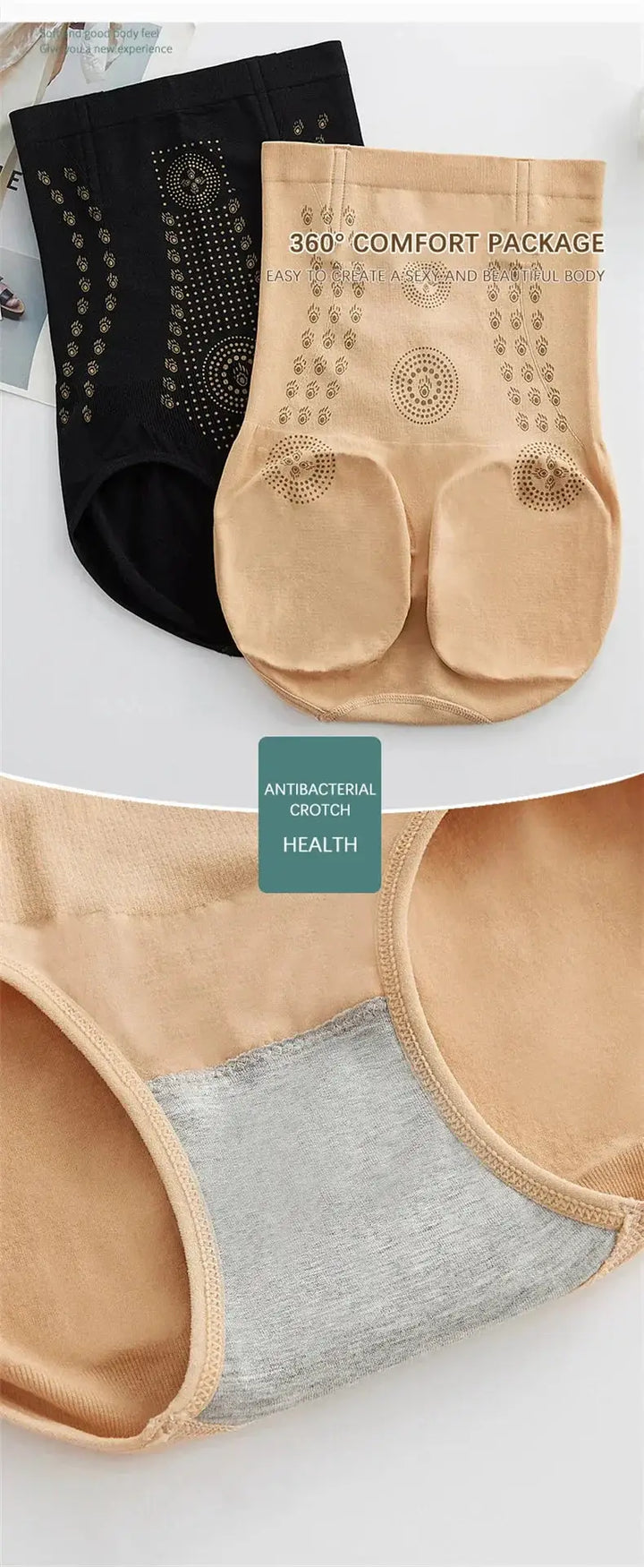 Flarixa Women High Waist Tummy Control Seamless Briefs