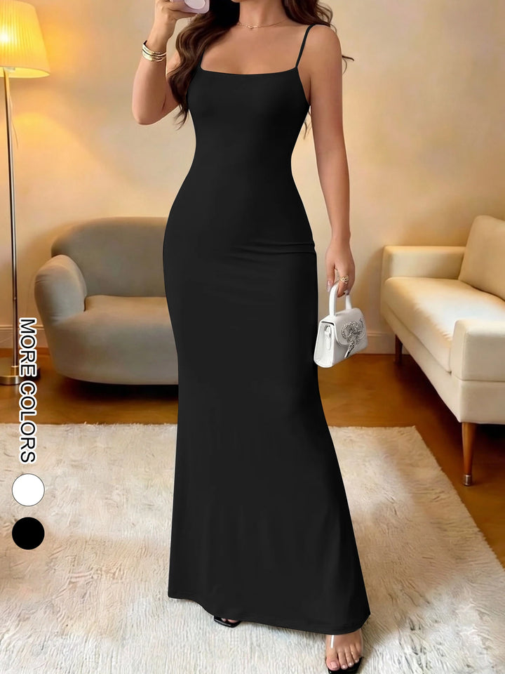 Women Strap Dress Sleeveless Bodycon Ankle Length