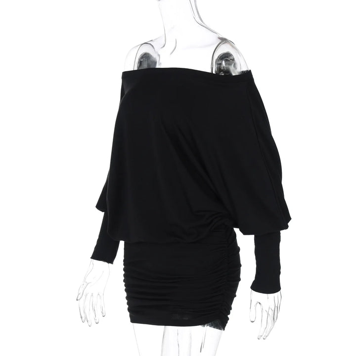 Chic Off Shoulder Sheer Mini Dress For Elegant