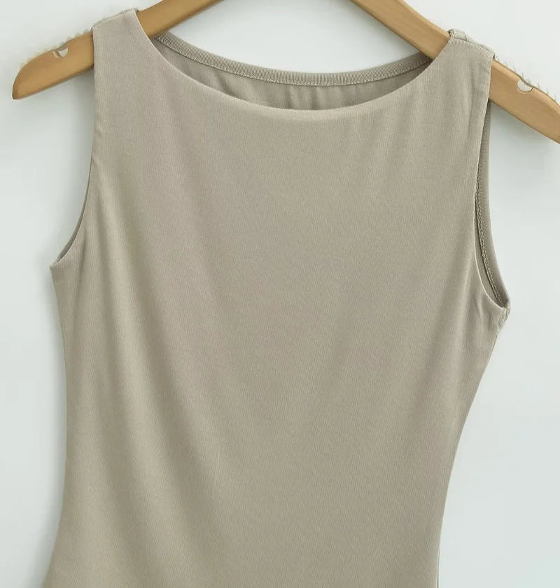 Exquisite Double Layer Slinky Jersey Top