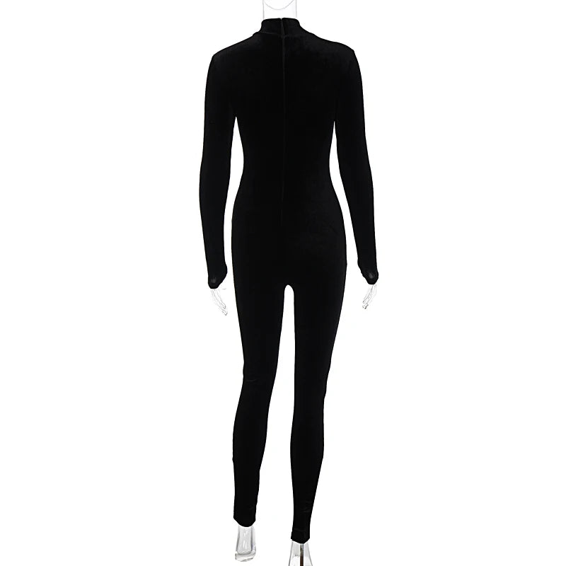 Dulzura Velvet Y2k Bodycon Jumpsuit For Women