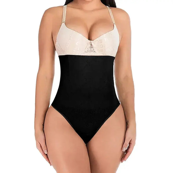 Plus Size High Waist Tummy Control Thong Shapewear