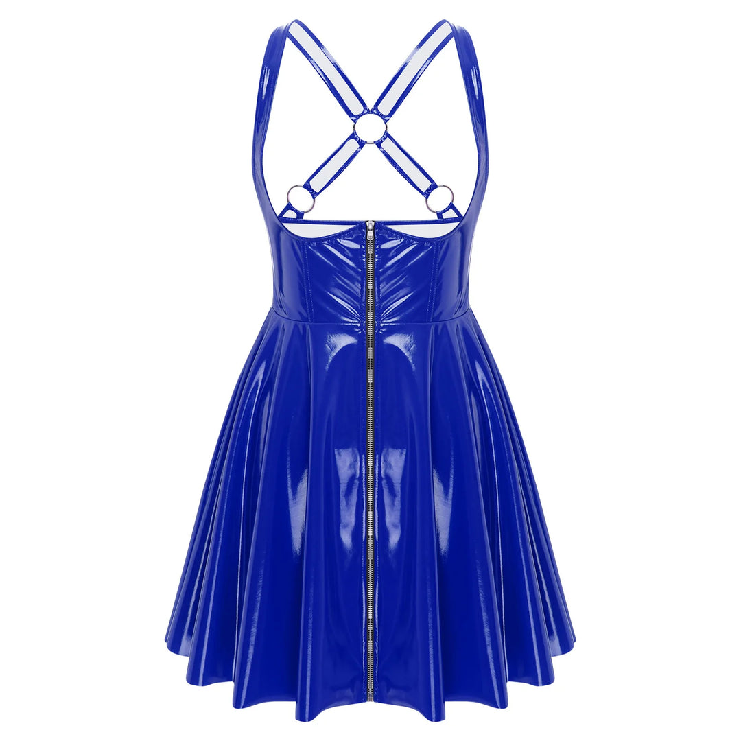 Gothic Punk Wet Look Latex Dress Bodycon Clubwear