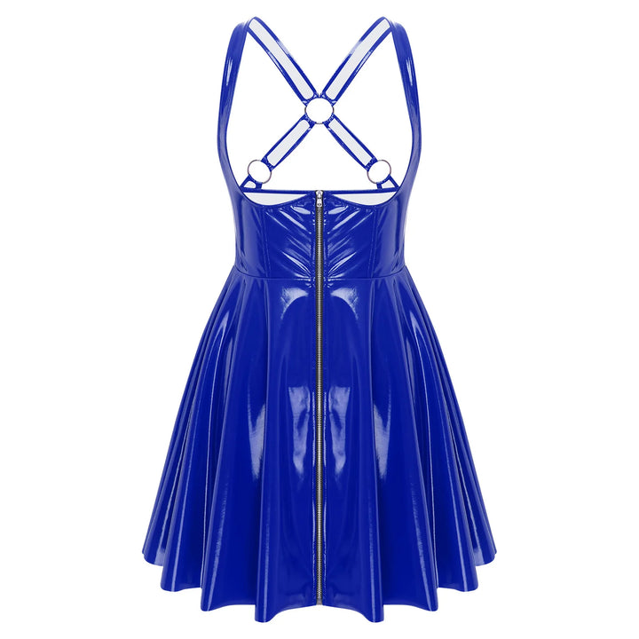 Gothic Punk Wet Look Latex Dress Bodycon Clubwear