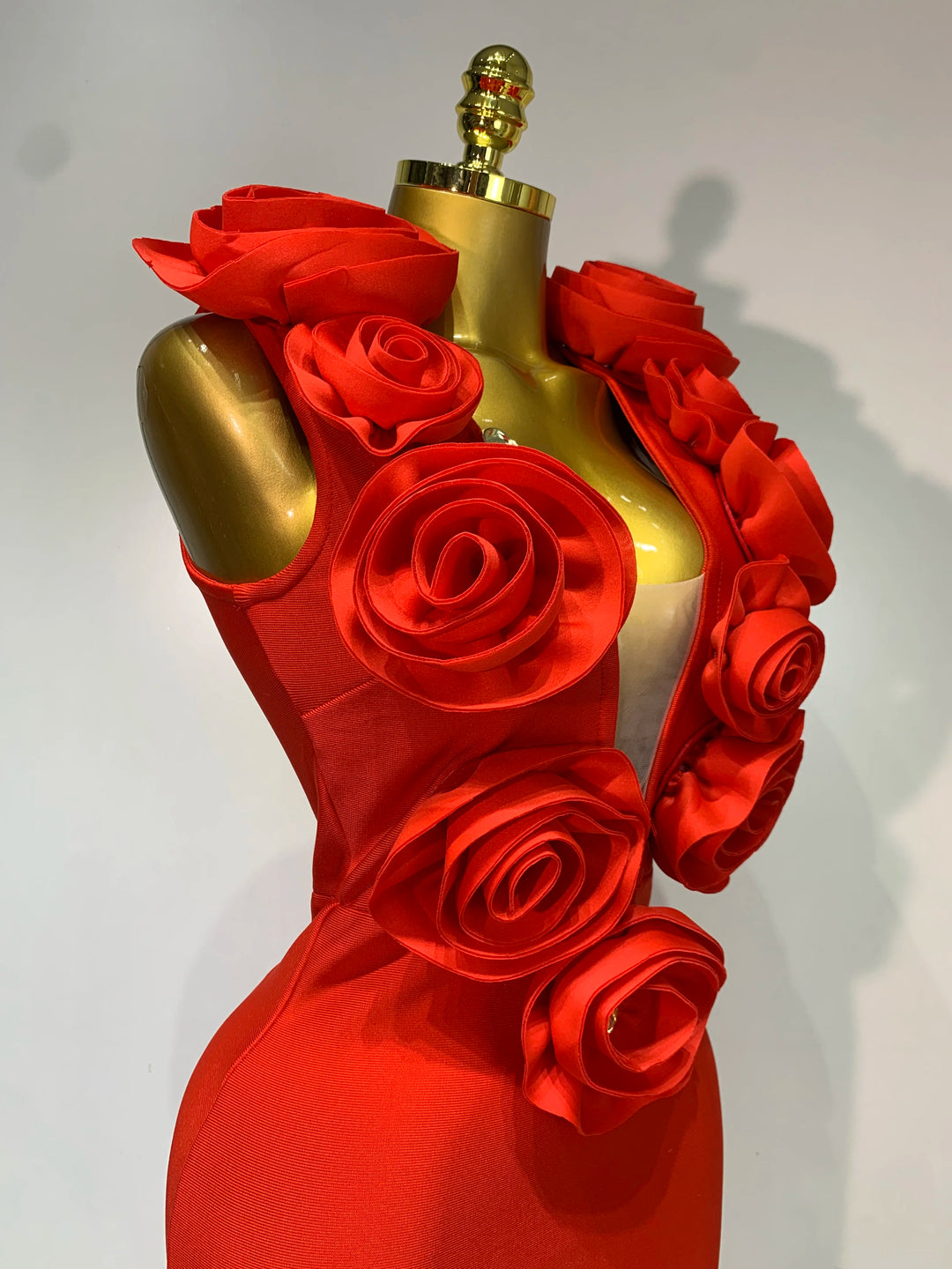 Luxury 3D Floral Bandage Dress For Stunning