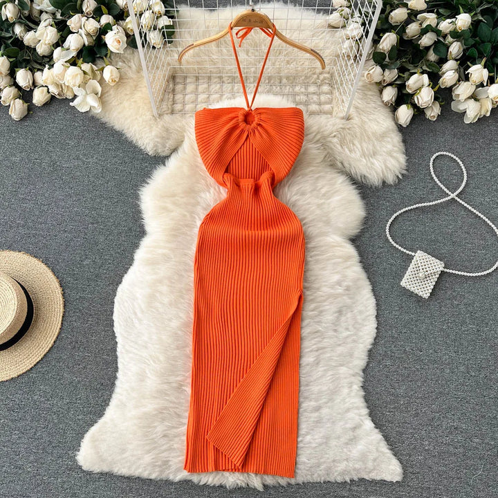 YuooMuoo Chic Knit Bodycon Dress Slim Knee Length