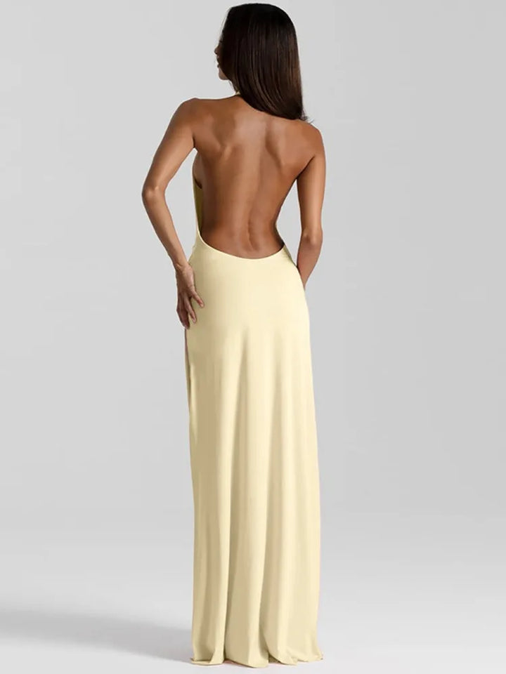 Sleeveless Deep V Backless Maxi Dress For Party Night Out