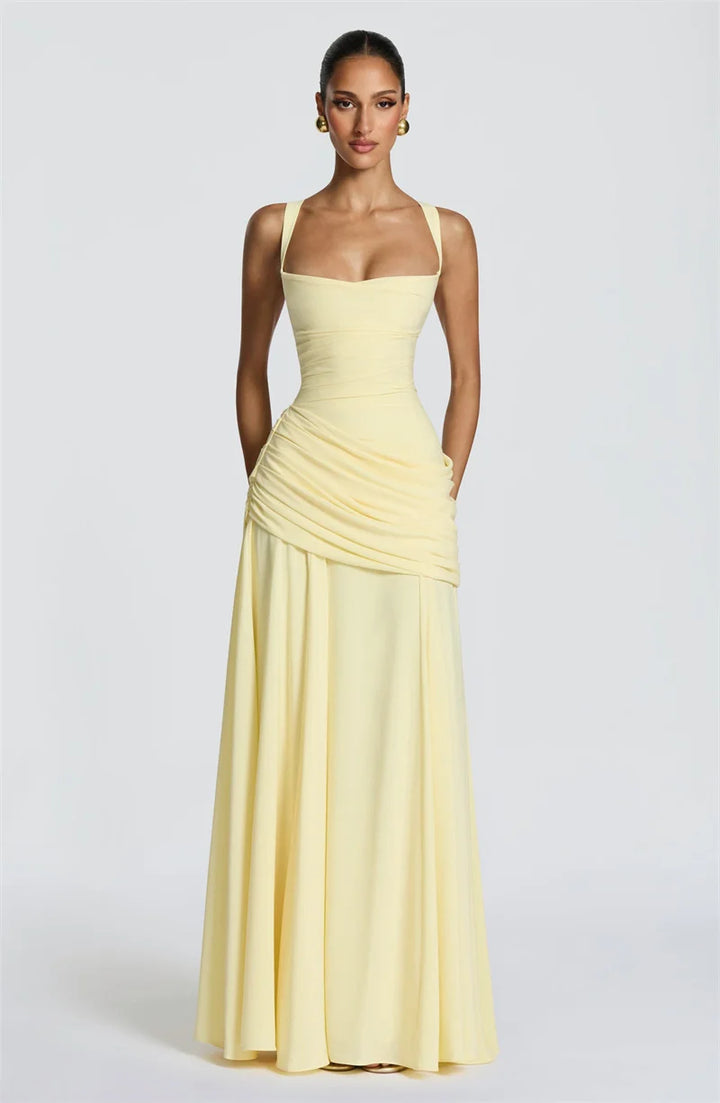 Elegant Off Shoulder Backless Maxi Dress