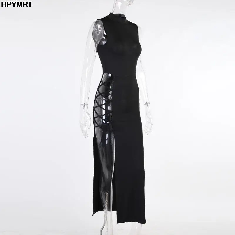 Elegant Strapless Black Bodycon Maxi Evening Dress