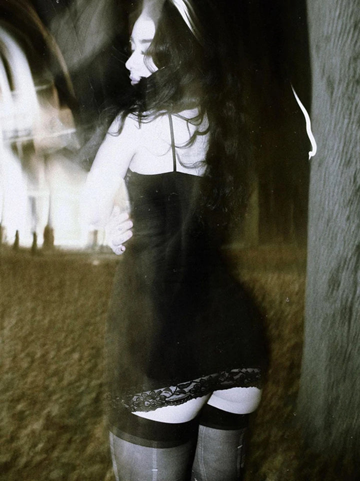 AltGoth Cyberpunk Skull Print High Waist Dress
