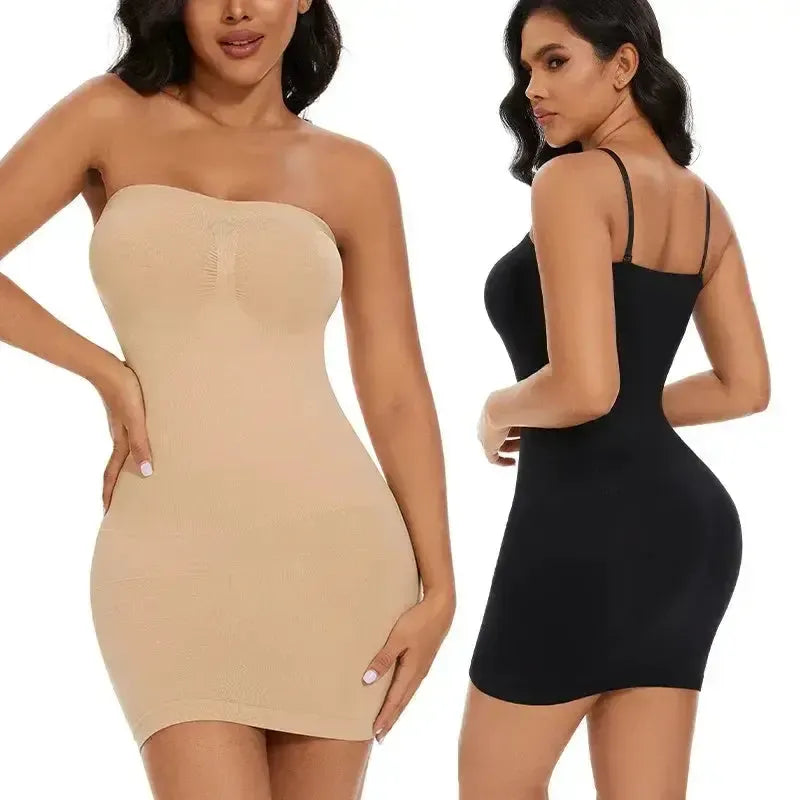 Off Shoulder Compression Body Shaper Dress For Women