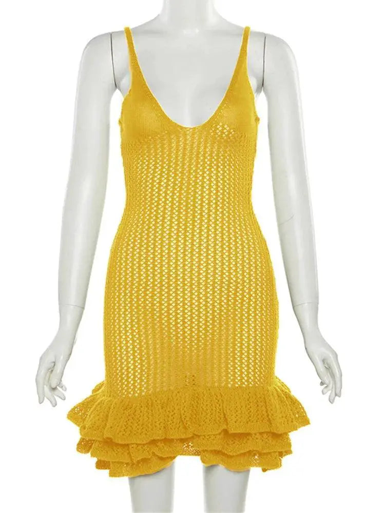 Seductive Hipster Clubwear With Peekaboo Pleats Dress