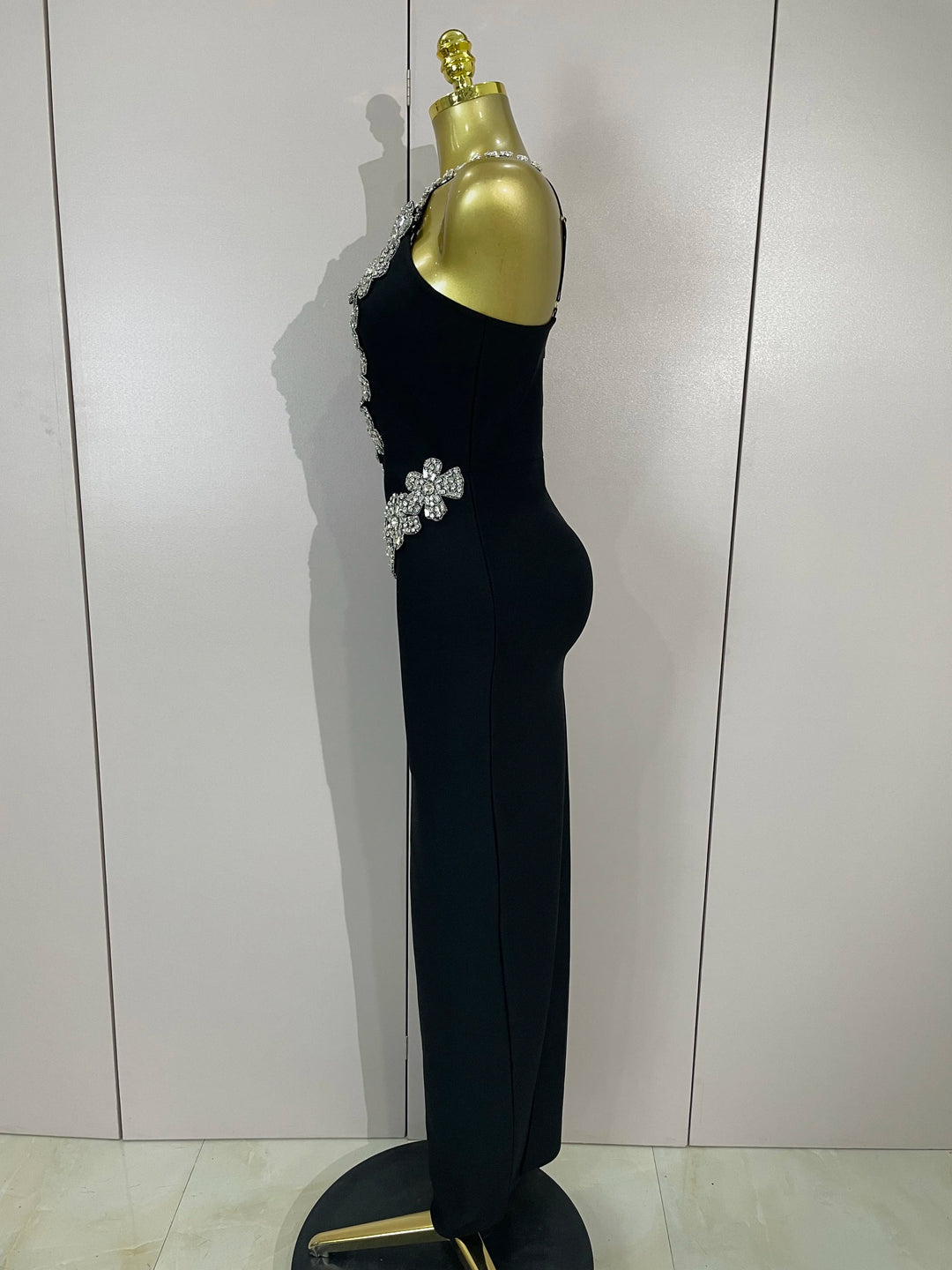 White Sparkly Crystal Diamond Backless Bodycon
