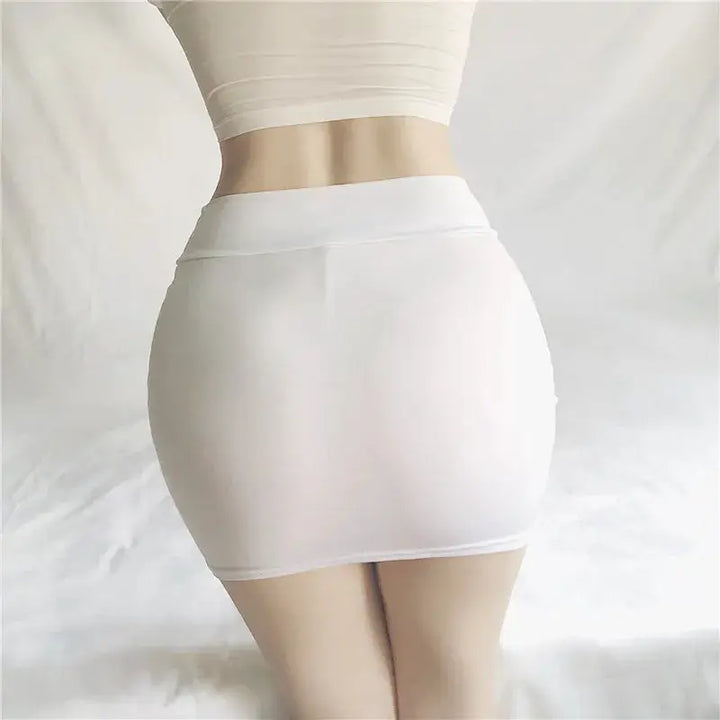 2026NEW High Waist Sexy Casual Black White Bodycon Pencil Mini Skirts Wrap Hip silk Short Skirt for Women Night Club Wear summer