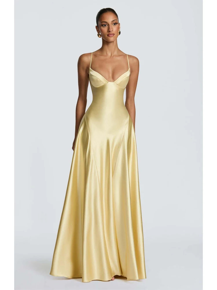Solid Satin Cowl Neck Dress Women Sleeveless Elegant Ruched Waist Fishtail Bodycon Summer Party Elegance