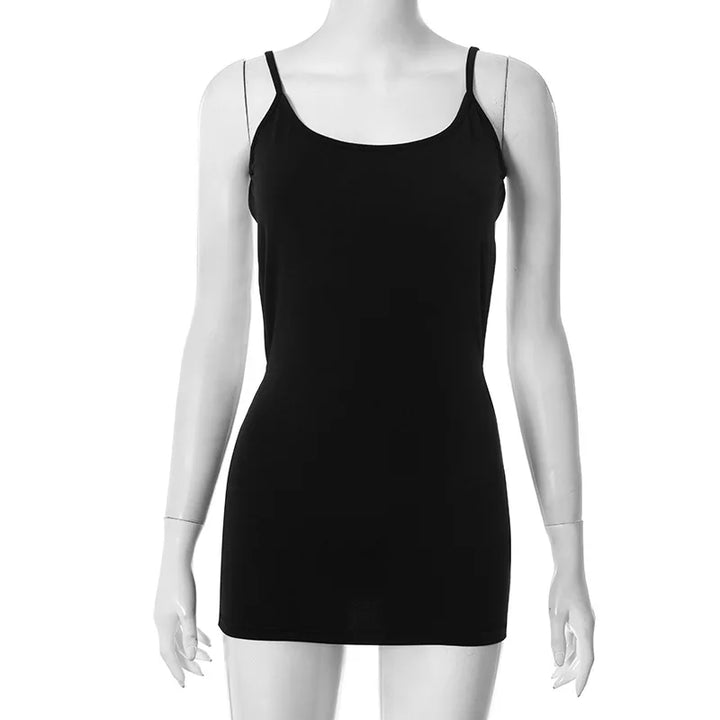 Backless Y2K Black Sleeveless Bodycon Mini Dress