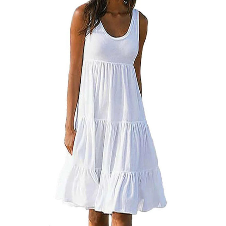 Elegant Summer Sleeveless Mini Dress With Ruffles For Women