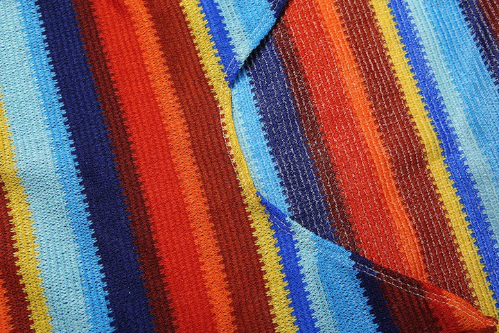 Luxurious Knit Stretch Stripe Halter Dress