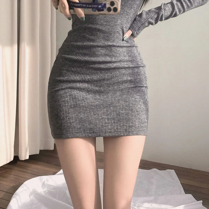 Sexy V Neck Mini Dress Women Slim Fit Long Sleeve