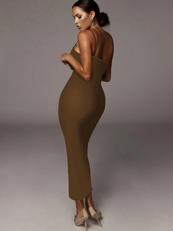 Stunning Leopard Print Bodycon Midi Dress For