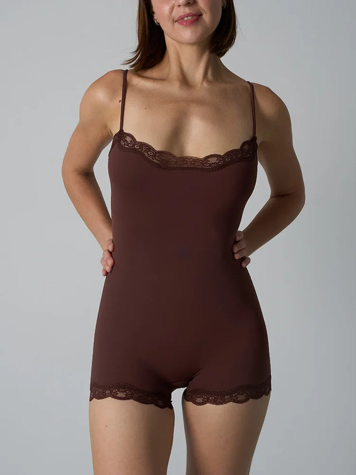 MsChuh Limited Tatting Lace Bodysuit For Elegance