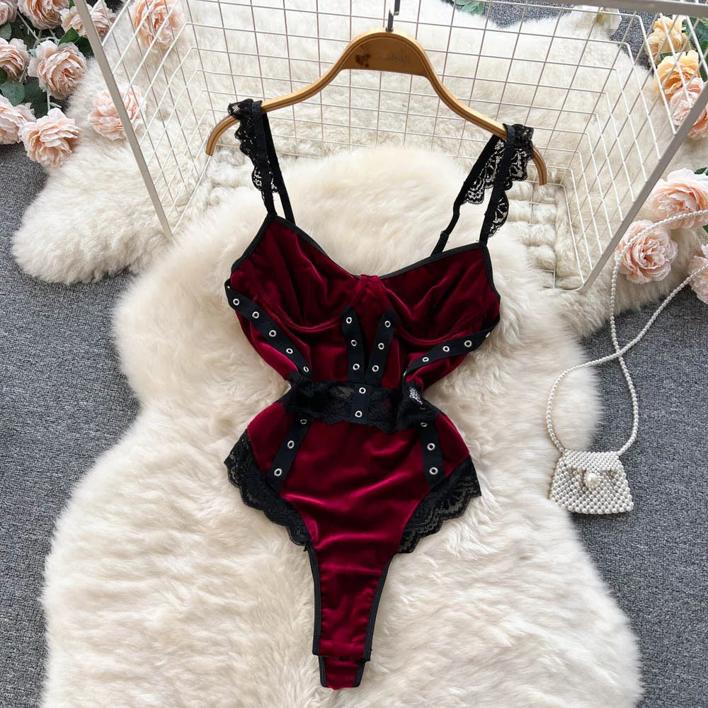 Chillgio Elite Heritage Luxe Velour Lace Bodysuit
