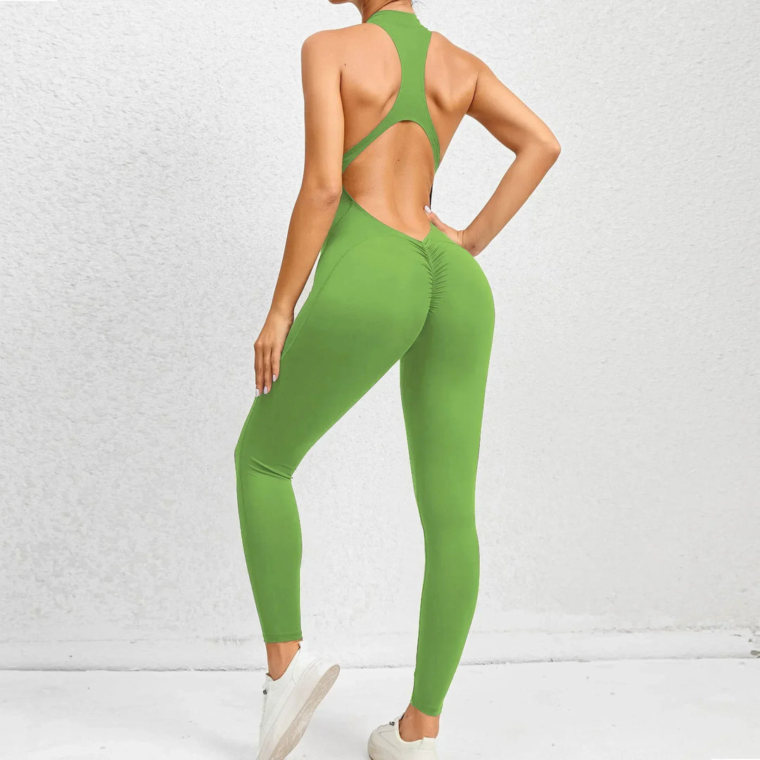 Hollow Backless Bodycon Jumpsuit For Yoga Fitness