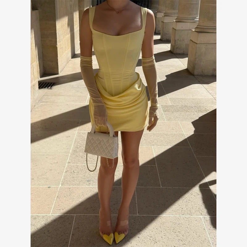 Signature Structured Square Neck Summer Dress