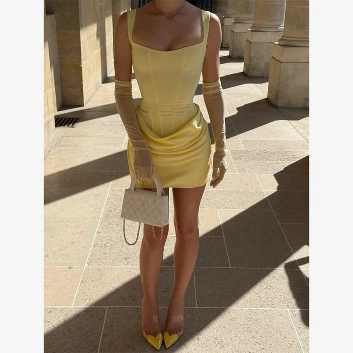 Signature Structured Square Neck Summer Dress